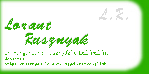 lorant rusznyak business card